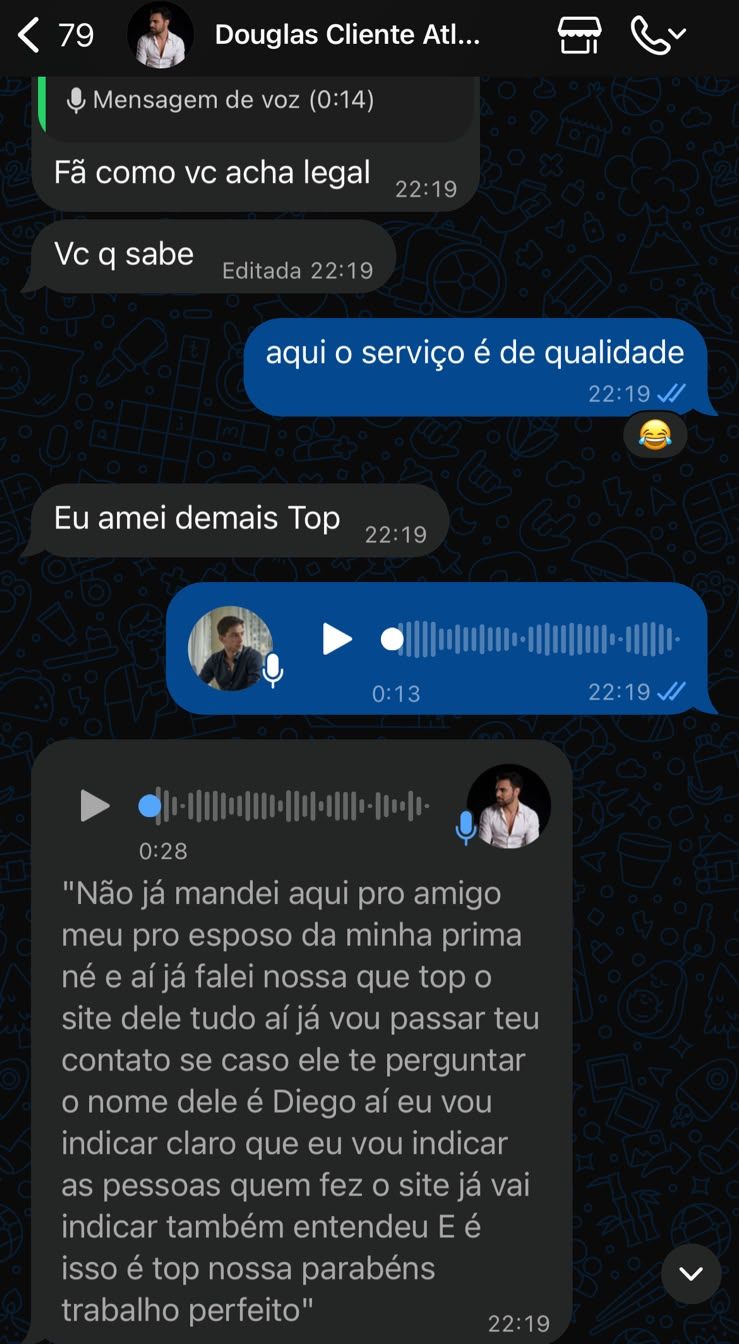 Douglas, da DKF Services, dizendo que já indicou a Zênit para um conhecido