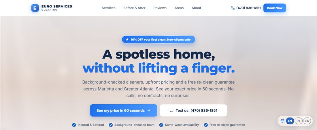Site da Euro Services Cleaning